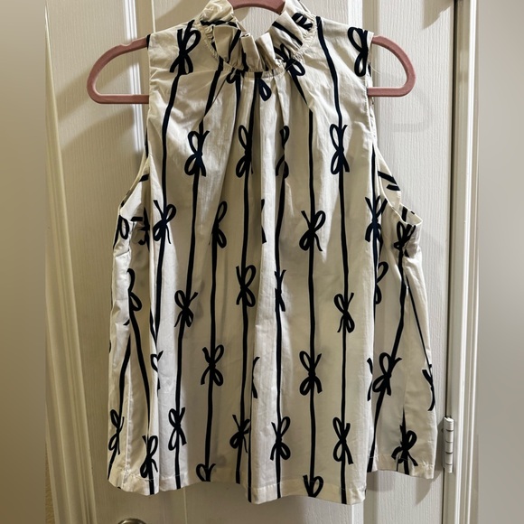 Umgee Tops - Umgee Cream and Navy Bow Pattern Top